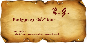 Medgyesy Gábor névjegykártya