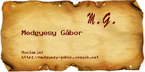 Medgyesy Gábor névjegykártya